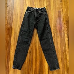 Zara High Waist Mom Jeans - Black